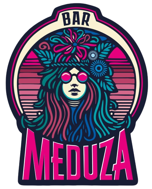 Logo Meduza różowe